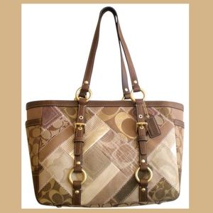 Authentic Coach Signature Leather Tote Purse